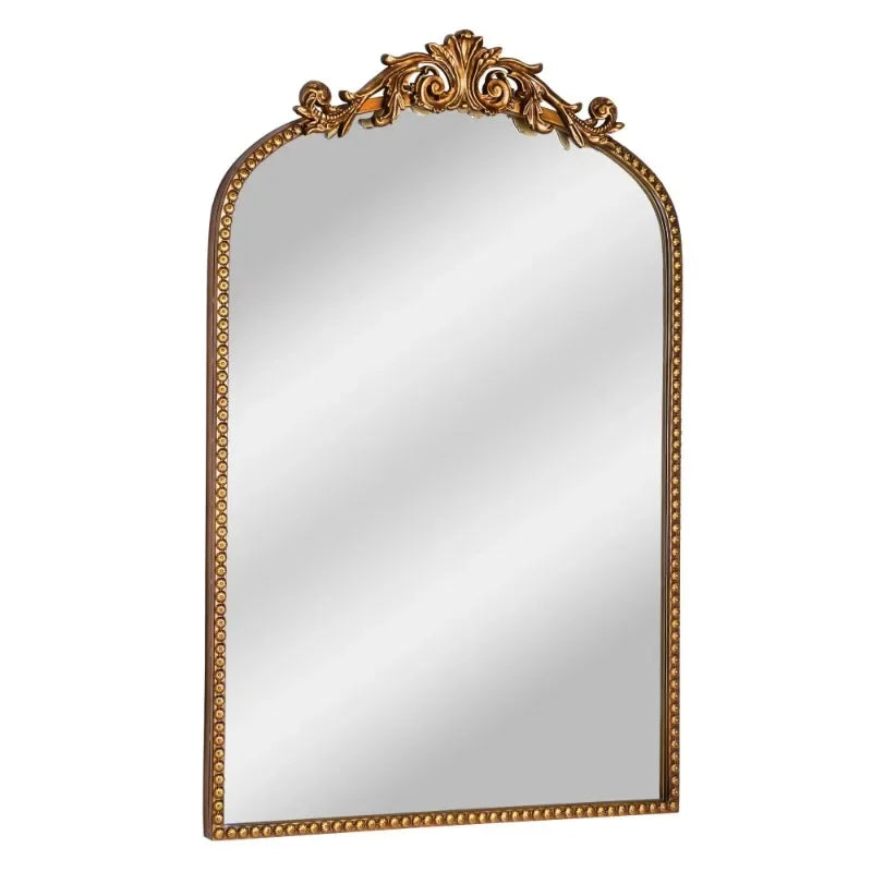Elegant 20" x 30" Gold Filigree Arched Metal Decorative Wall Mirror with Sturdy Construction and Beautiful Looks