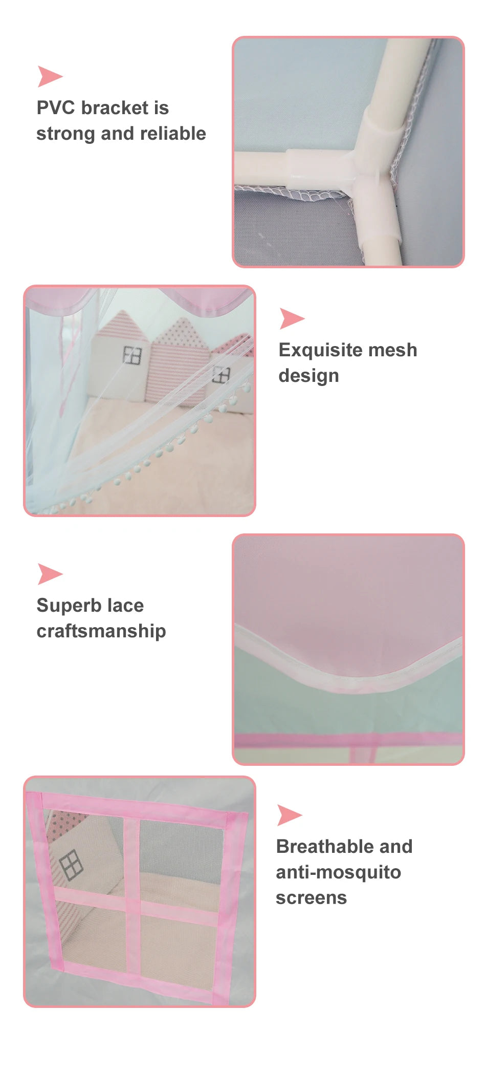 Large  Children Toy Tent 1.35M Wigwam Folding Kids Tents Tipi Baby Play House Girls Pink Princess Castle Child Room Decor