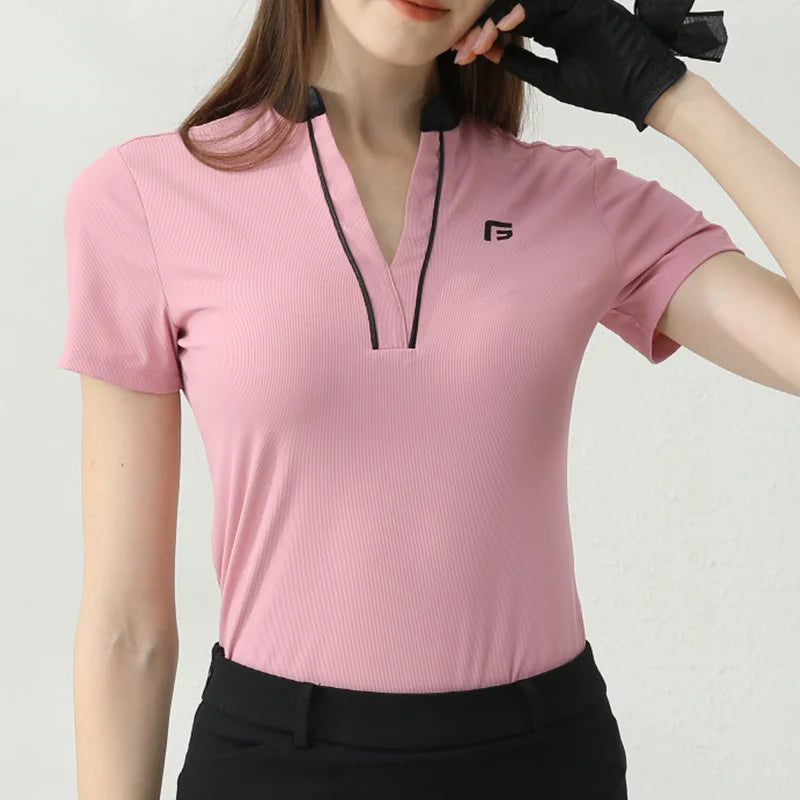 Golfist Golf Women's T-shirt Short Sleeves Quick Dry Breathable Short Skort Elastic Waist Leisure Sportswear