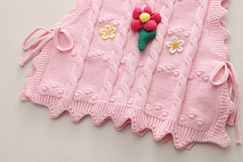 Children Clothing Sets for Girls T Shirt Floral Vest Bow Jeans Spring Autumn Toddler Baby Clothes Infant Outfits Kids Tracksuit