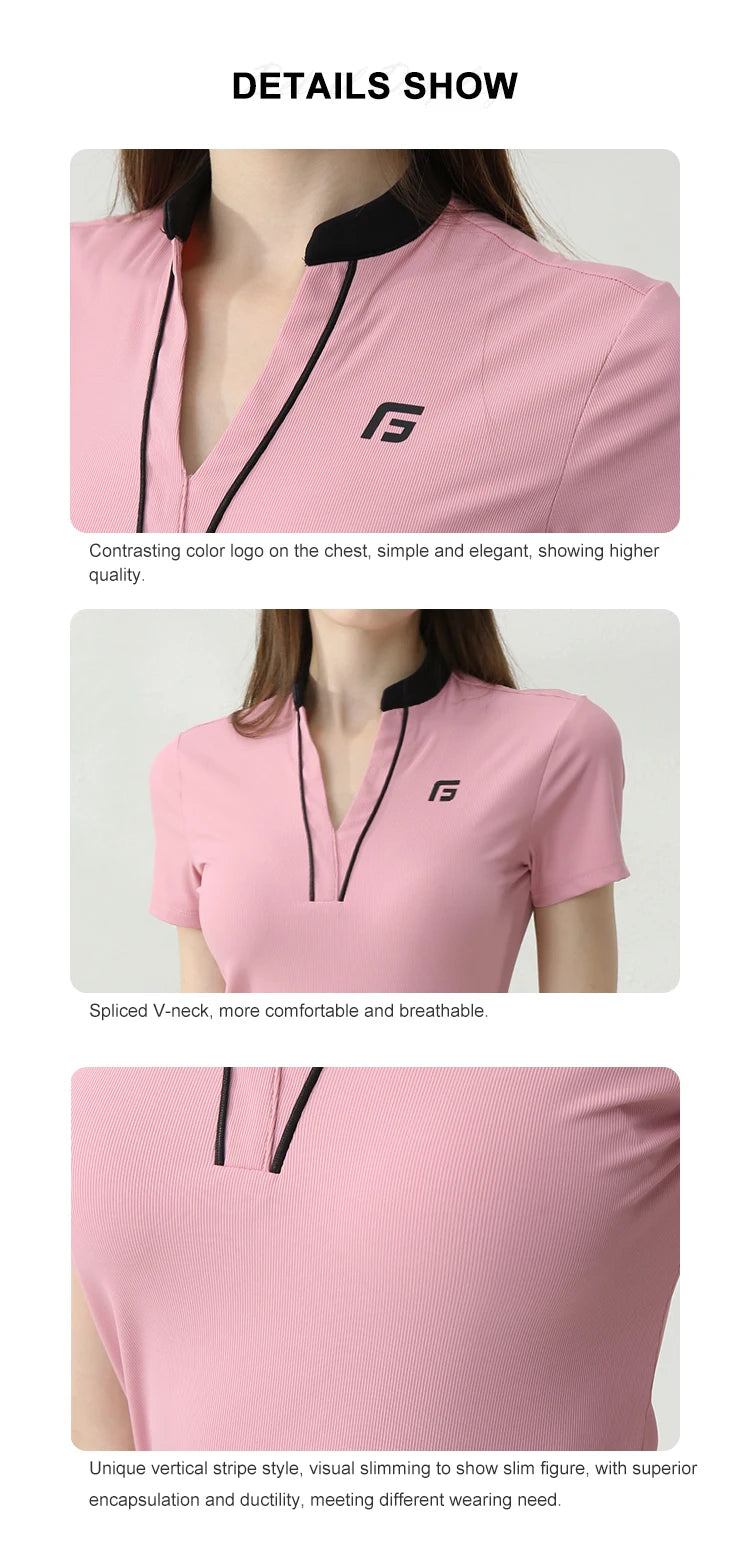 Golfist Golf Women's T-shirt Short Sleeves Quick Dry Breathable Short Skort Elastic Waist Leisure Sportswear