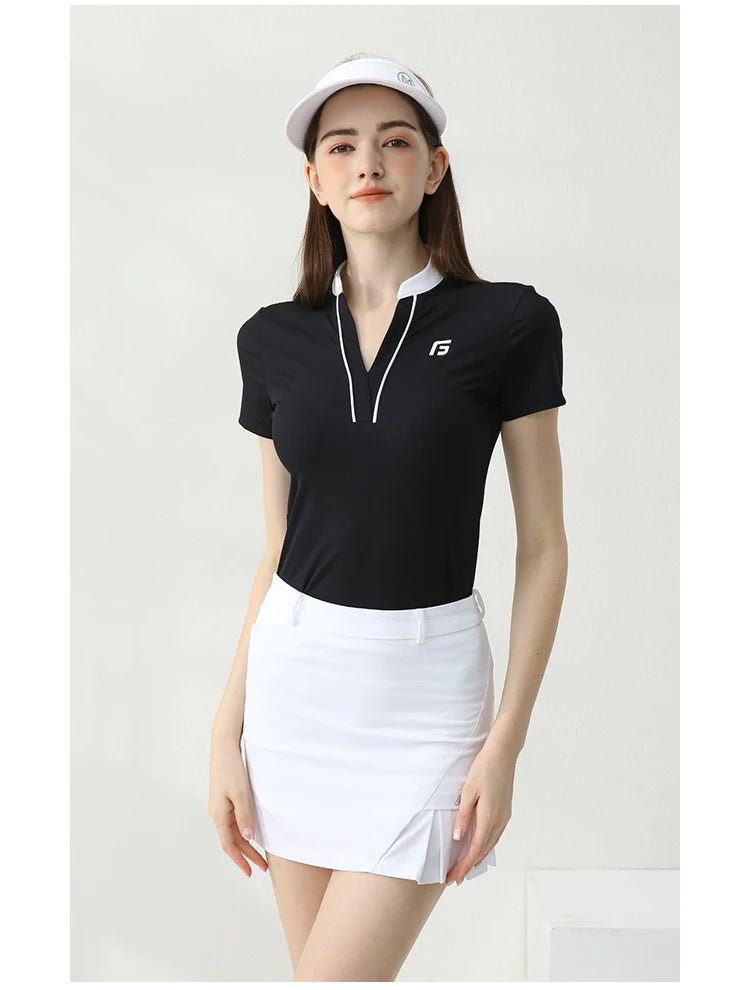 Golfist Golf Women's T-shirt Short Sleeves Quick Dry Breathable Short Skort Elastic Waist Leisure Sportswear