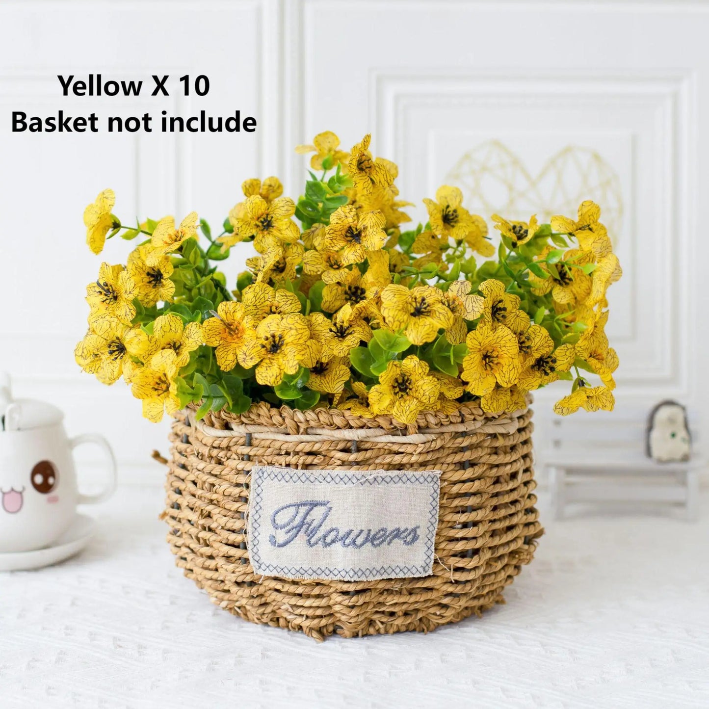 10pcs UV Resistant Artificial Flowers Eucalyptus Violet With Lush Green Leaves For Home Decor, Indoor/Outdoor Decor, Porch Patio