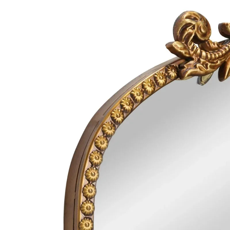 Elegant 20" x 30" Gold Filigree Arched Metal Decorative Wall Mirror with Sturdy Construction and Beautiful Looks