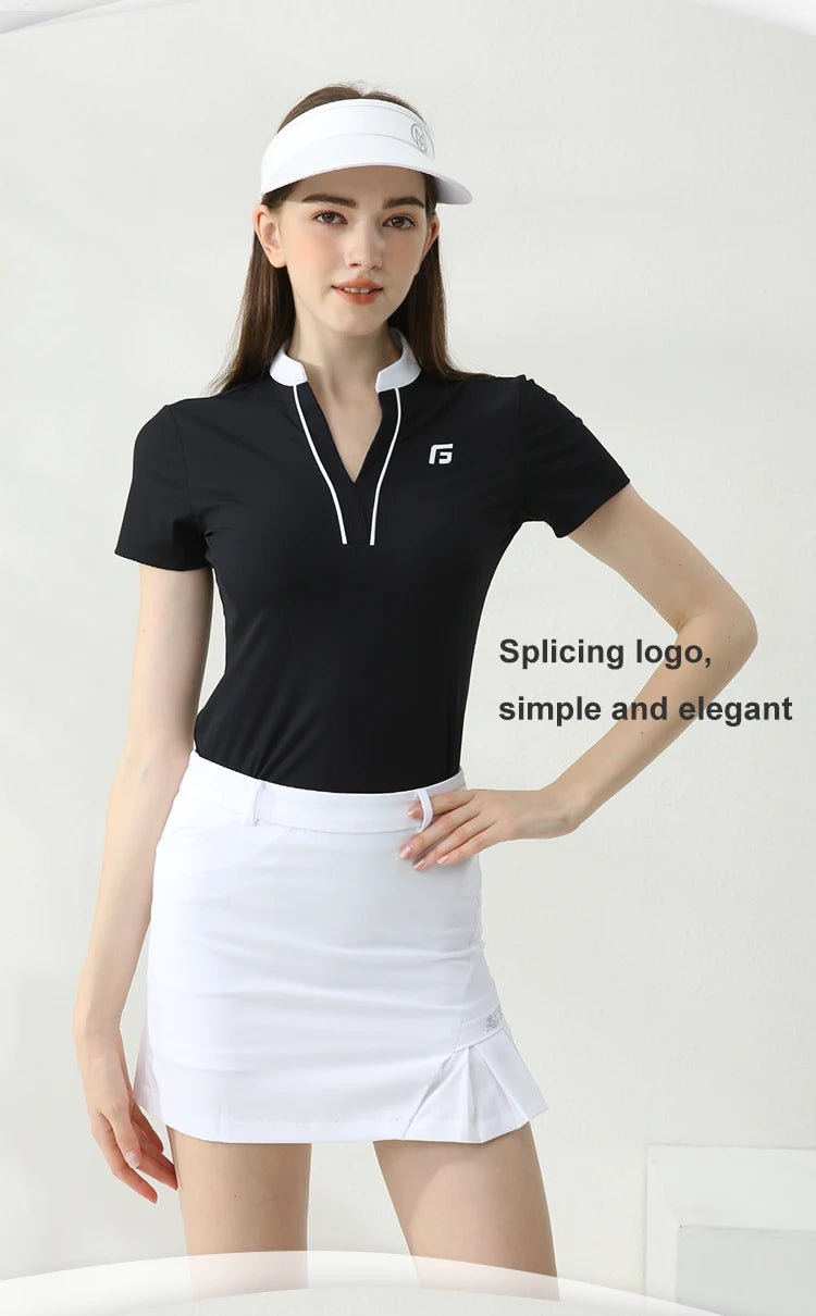 Golfist Golf Women's T-shirt Short Sleeves Quick Dry Breathable Short Skort Elastic Waist Leisure Sportswear