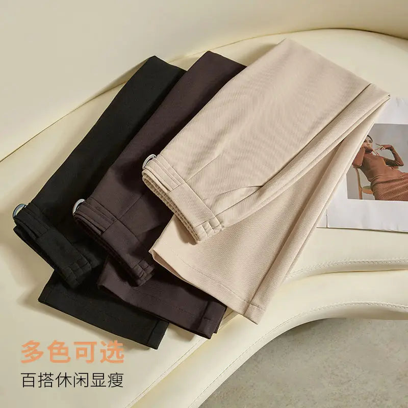 New Wide Leg Pants For Women High Waist Loose Straight Pants Casual Versatile Lady Trousers