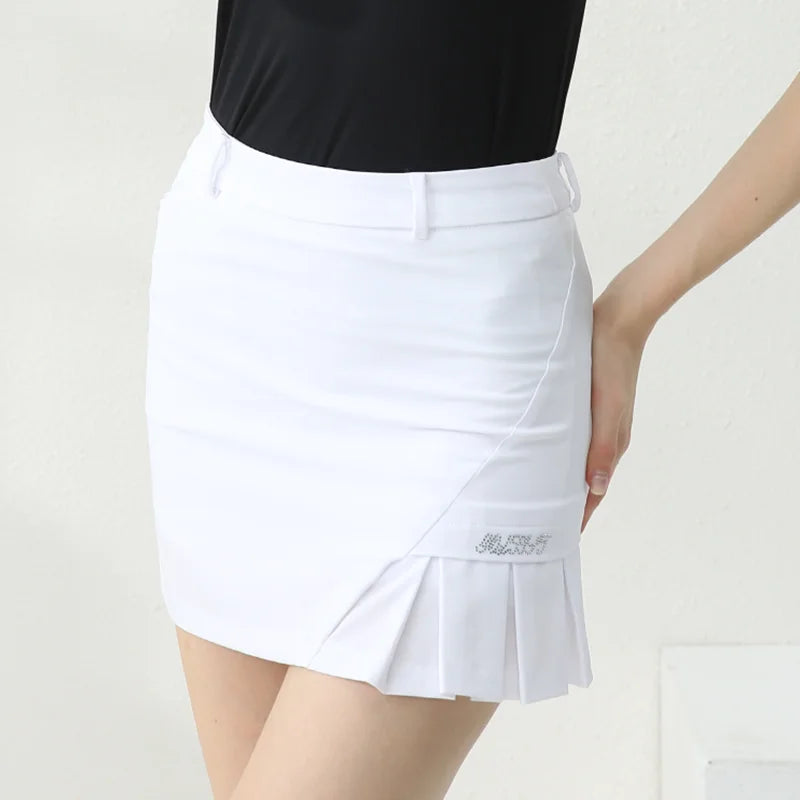 Golfist Golf Women's T-shirt Short Sleeves Quick Dry Breathable Short Skort Elastic Waist Leisure Sportswear