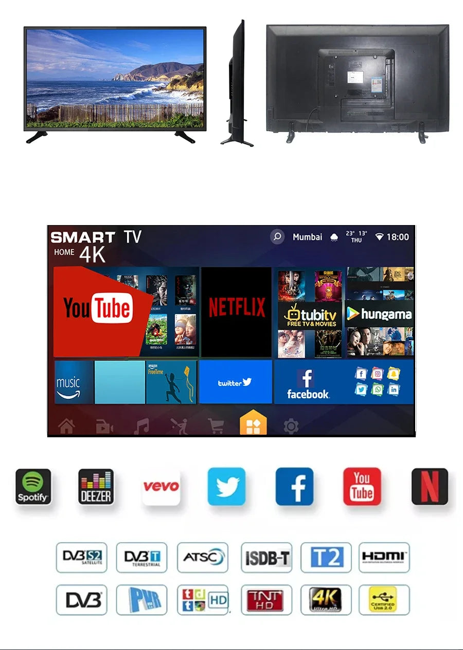 LED TV4K LED Smart Tv 32 40 50 55 60 65 Inch Android Television OEM Hotel Tv 55 Inch 4k Smart Tv Smart 43