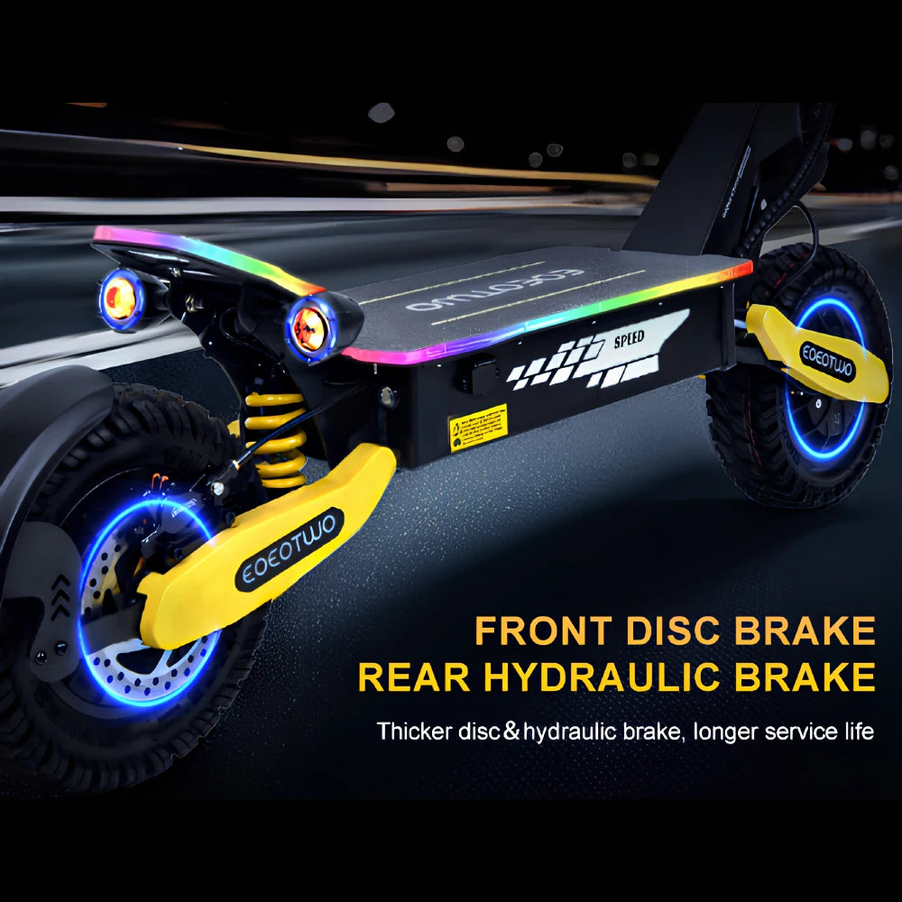 Electric Scooters 40mph 2400W Dual Motors 52V23AH Lithium Battery E Scooter Adult Hydraulic Brake 11'' Off-Road Tires Escooter