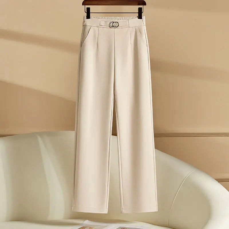New Wide Leg Pants For Women High Waist Loose Straight Pants Casual Versatile Lady Trousers