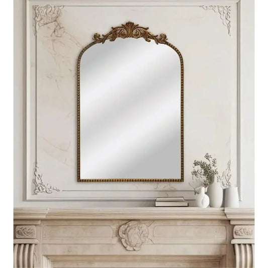 Elegant 20" x 30" Gold Filigree Arched Metal Decorative Wall Mirror with Sturdy Construction and Beautiful Looks
