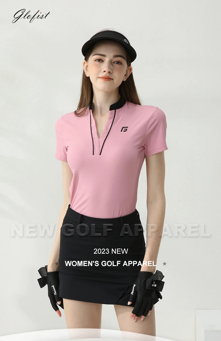 Golfist Golf Women's T-shirt Short Sleeves Quick Dry Breathable Short Skort Elastic Waist Leisure Sportswear
