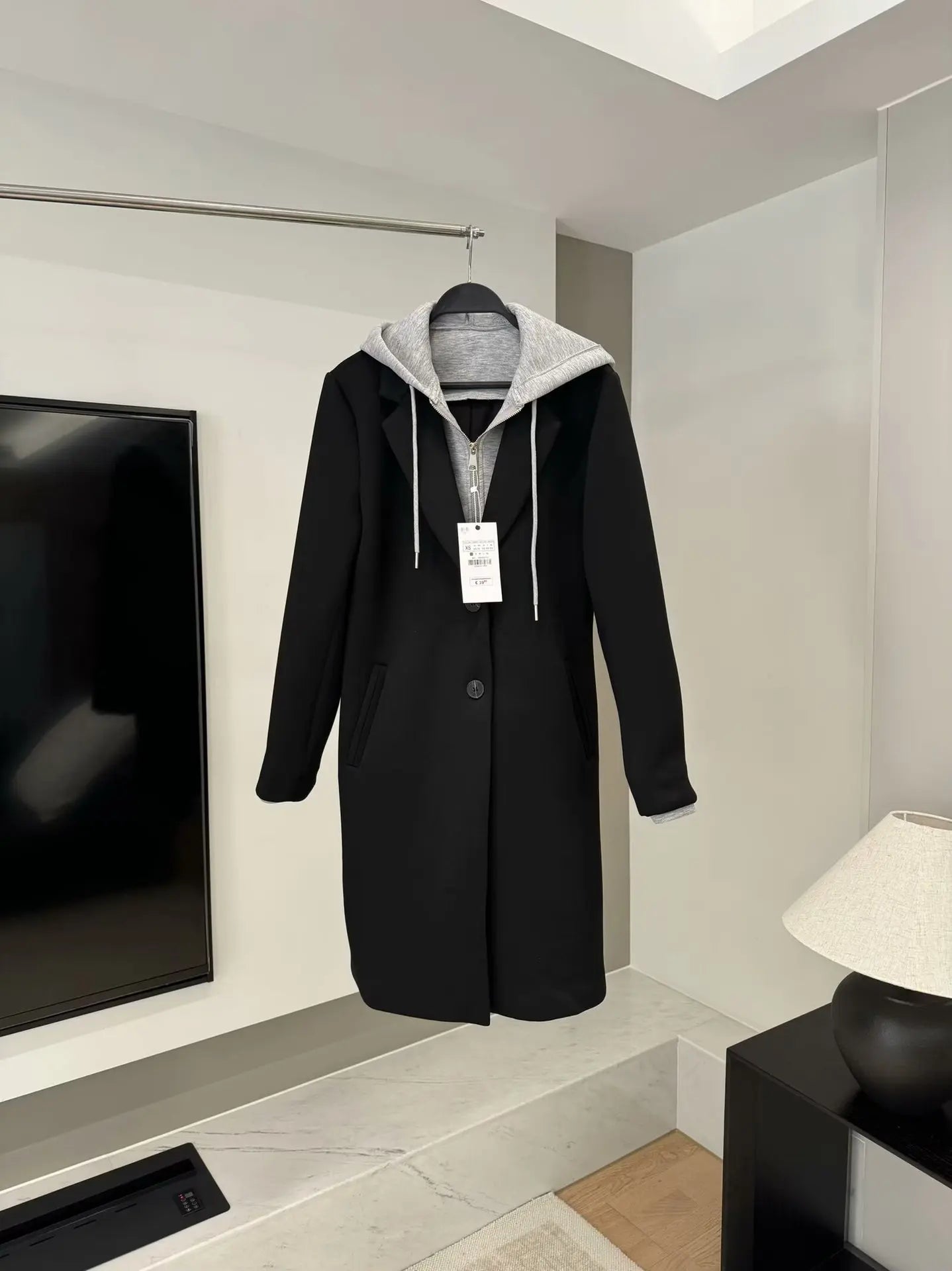 Women's Casual Coat 2024 Autumn New European and American Women's Clothing Can Be Detachable Hooded Splicing Coat Coat
