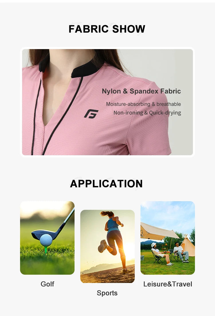 Golfist Golf Women's T-shirt Short Sleeves Quick Dry Breathable Short Skort Elastic Waist Leisure Sportswear