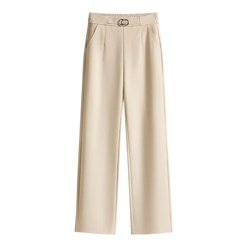 New Wide Leg Pants For Women High Waist Loose Straight Pants Casual Versatile Lady Trousers