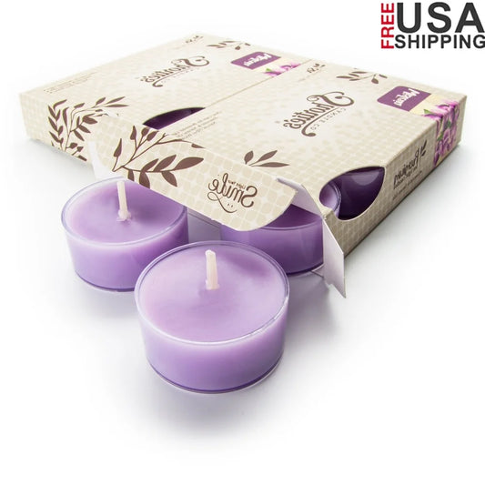 Premium Wisteria Scented Tealight Candles Multi Pack 6 Natural Essential Oils Clean Burning Cotton Wick Long Lasting Aromatic