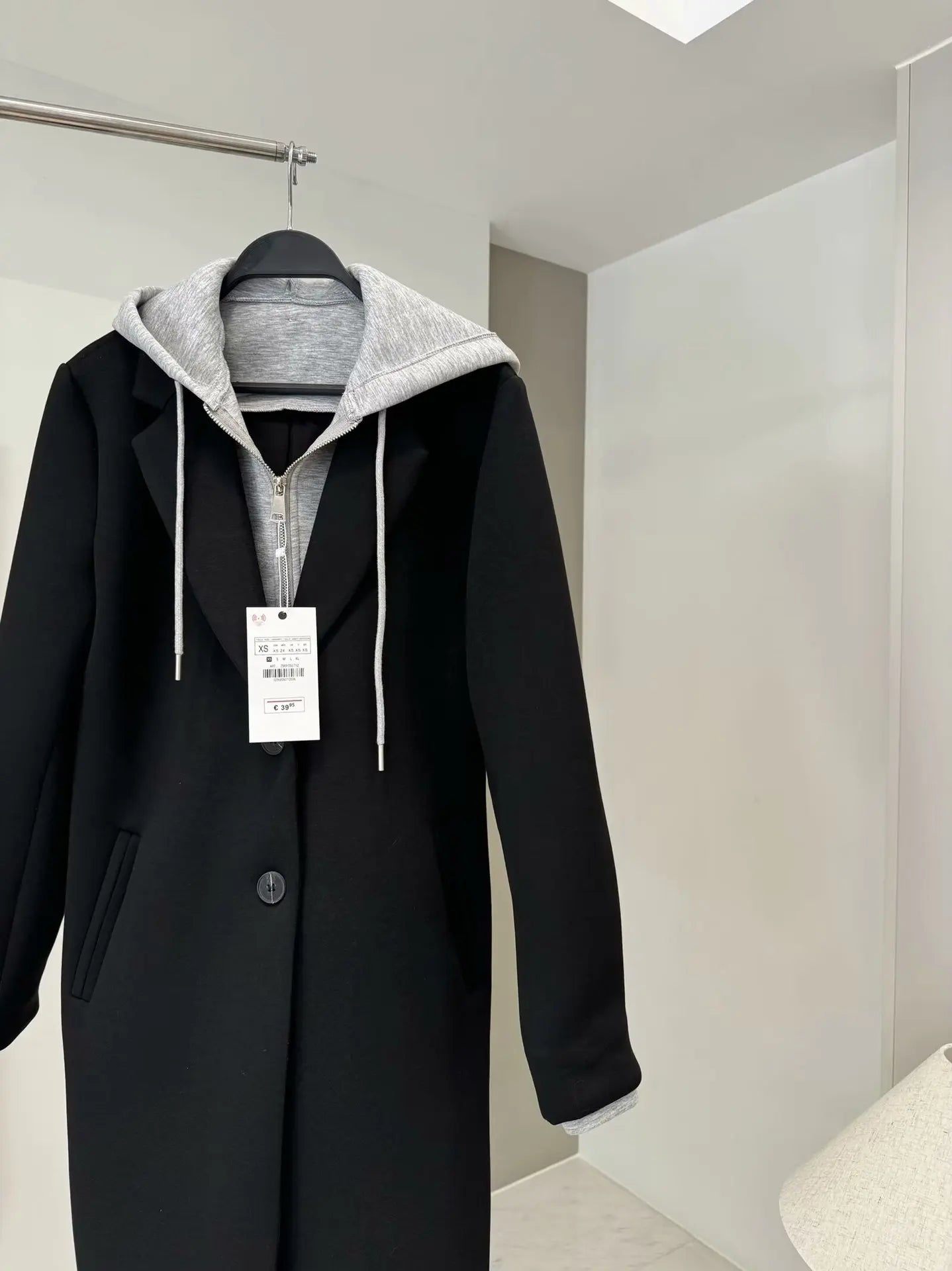 Women's Casual Coat 2024 Autumn New European and American Women's Clothing Can Be Detachable Hooded Splicing Coat Coat
