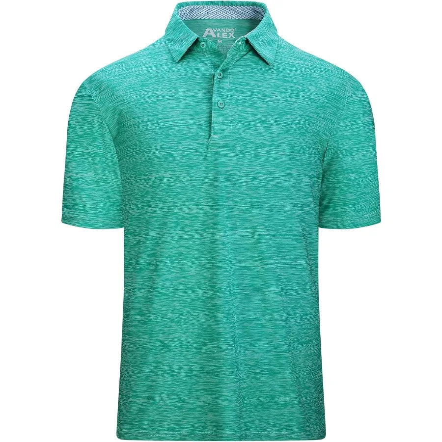 Alex Vando Mens Golf Shirt Moisture Wicking QuickDry Short Sleeve Casual Polo Shirts for Men